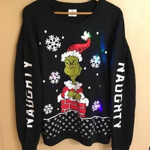 Dr. Seuss | Sweaters | The Grinch Naughty Light Up Christmas Sweatshirt |  Poshmark